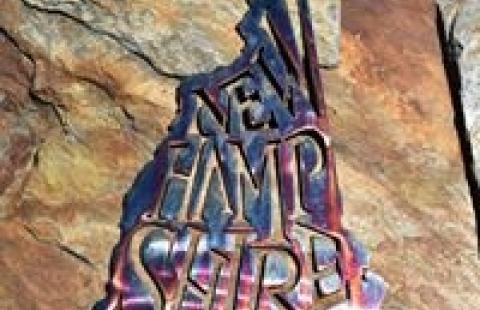 Metal silhouette of New Hampshire