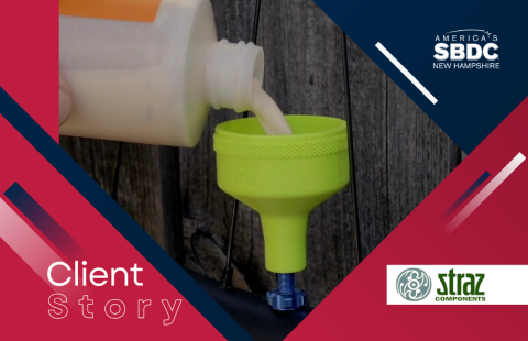 Client story graphic for Straz Components of lime green funnel