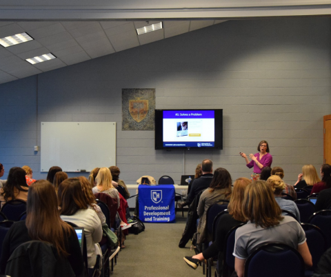 candy giving lecture at unh