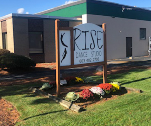 rise dance studio outside sign