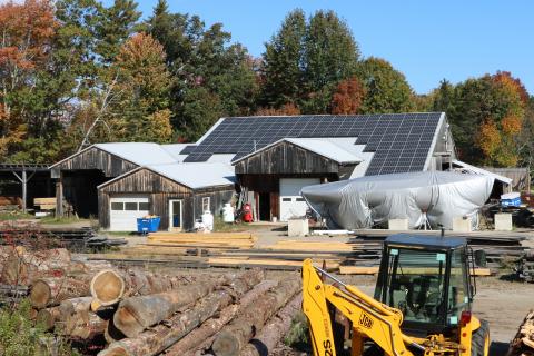 Goosebay Lumber pine barn solar installation
